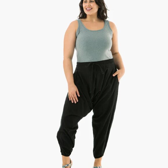 Winter Savannah Harem Pant Unisex Yoga Travel Baggy Cotton Hippie Boho Tapered - Picture 6 of 15